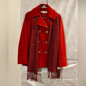 Kenneth Cole Red Peacoat Size 4
